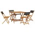 Set de comedor jardín 5 pzas polipropileno madera maciza