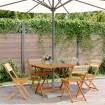 Set de comedor jardín 5 pzas polipropileno madera maciza beige