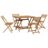 Set de comedor jardín 5 pzas polipropileno madera maciza
