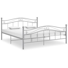 Estructura de cama de metal gris 160x200