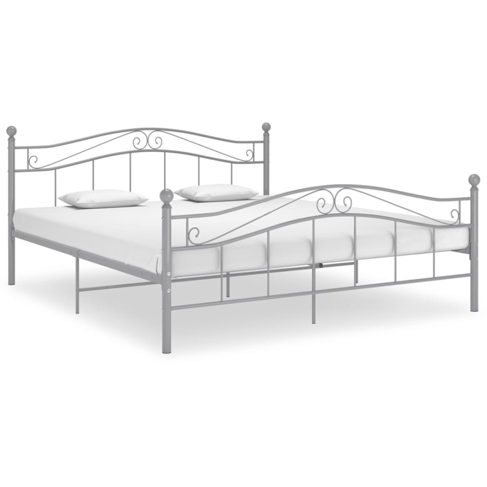 Estructura de cama de metal gris 160x200