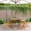 Set de comedor jardín 5 pzas tela madera maciza estampado hojas