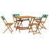 Set de comedor jardín 5 pzas tela madera maciza estampado