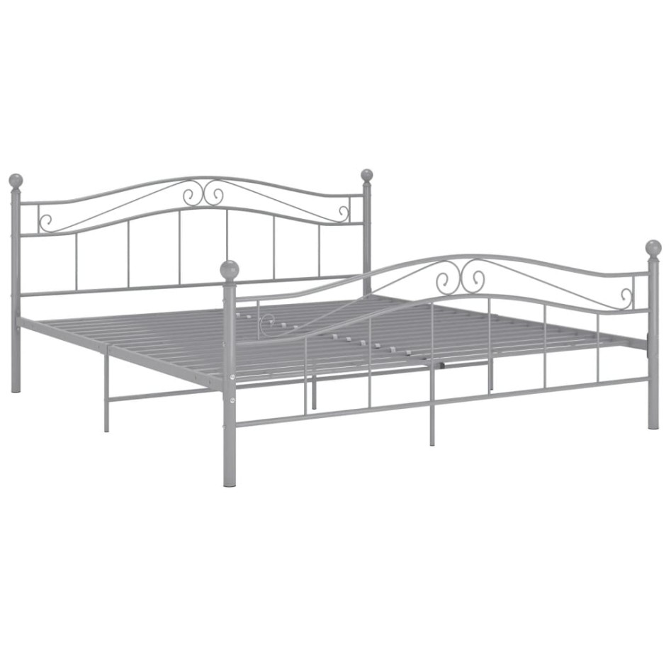 Estructura de cama de metal gris 160x200