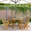 Set de comedor jardín 5 pzas polipropileno madera maciza gris