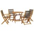 Set de comedor jardín 5 pzas polipropileno madera maciza