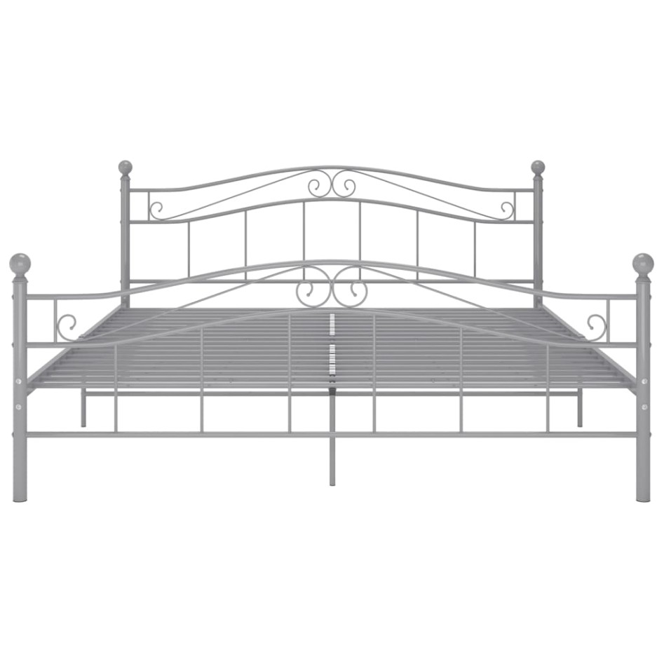 Estructura de cama de metal gris 160x200