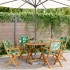 Set de comedor jardín 5 pzas tela madera maciza estampado
