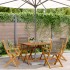 Set de comedor jardín 5 pzas polipropileno madera maciza
