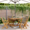 Set de comedor jardín 5 pzas polipropileno madera maciza gris