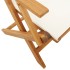Set de comedor de jardín 5 pzas tela madera maciza blanco