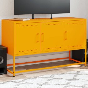 Mueble para TV de acero amarillo mostaza 100,5x39x60,5