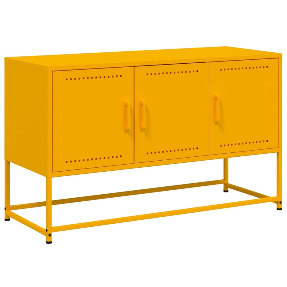 Mueble para TV de acero amarillo mostaza 100,5x39x60,5