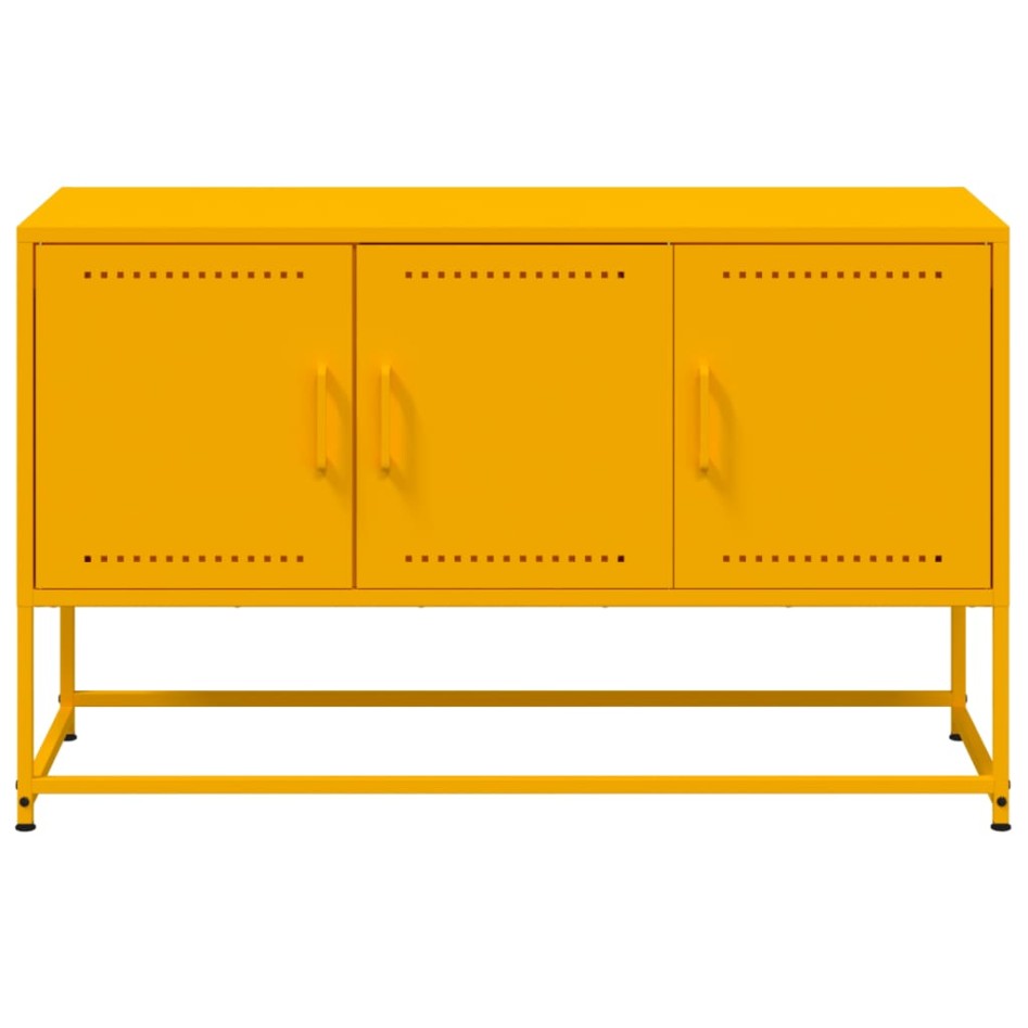 Mueble para TV de acero amarillo mostaza 100,5x39x60,5