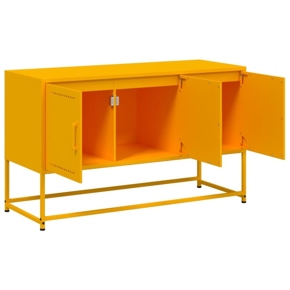 Mueble para TV de acero amarillo mostaza 100,5x39x60,5
