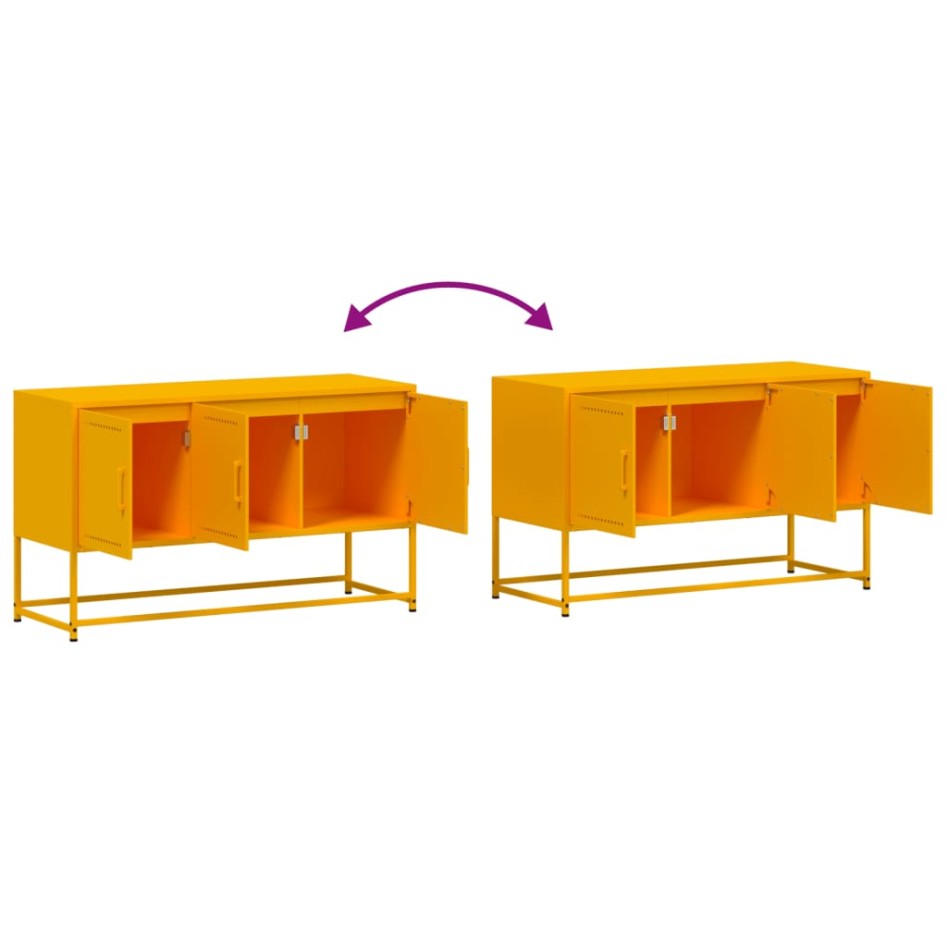 Mueble para TV de acero amarillo mostaza 100,5x39x60,5