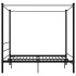 Estructura de cama con dosel metal negro 160x200