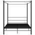 Estructura de cama con dosel metal negro 160x200