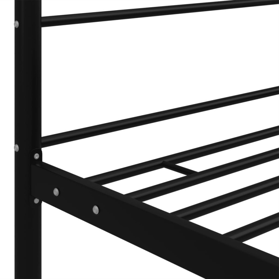 Estructura de cama con dosel metal negro 160x200