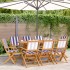Sillas jardín reclinables 8 uds madera maciza tela azul