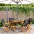 Set de comedor de jardín 5 pzas ratán PE madera maciza