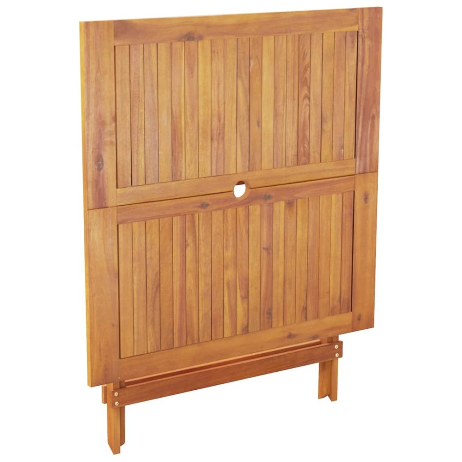 Set de comedor de jardín 5 pzas ratán PE madera maciza