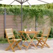 Juego de bistro de 3 piezas polipropileno y madera maciza beige