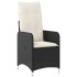 Sillón reclinable de jardín con cojines ratán sintético