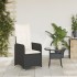 Sillón reclinable de jardín con cojines ratán sintético