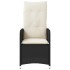 Sillón reclinable de jardín con cojines ratán sintético