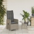 Sillón reclinable de jardín con cojines ratán sintético