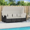 Set de muebles de jardín 5 pzas y cojines ratán sintético negro