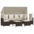 Set comedor de jardín 5 piezas y cojines ratán sintético