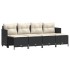 Set de muebles de jardín 5 pzas y cojines ratán sintético