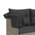 Set de sofás jardín y cojines 5 pzas ratán sintético gris