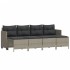 Set de sofás jardín y cojines 5 pzas ratán sintético gris