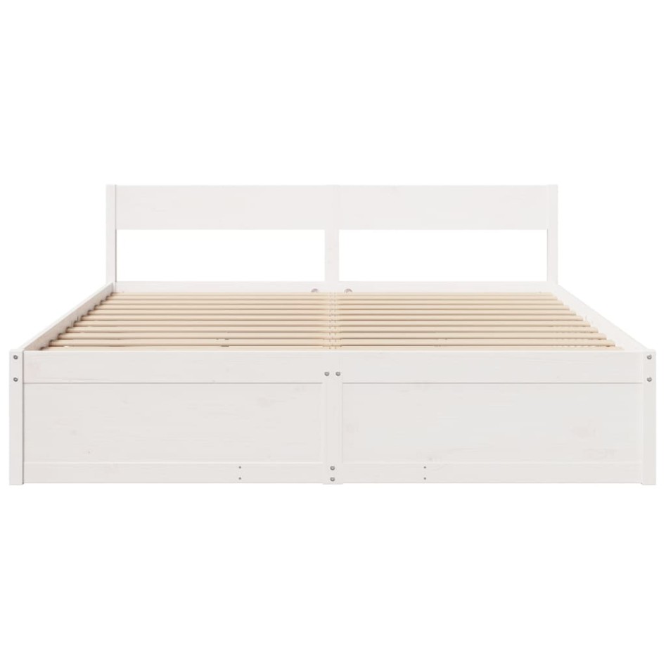 Cama sin colchón madera maciza de pino blanca 180x200