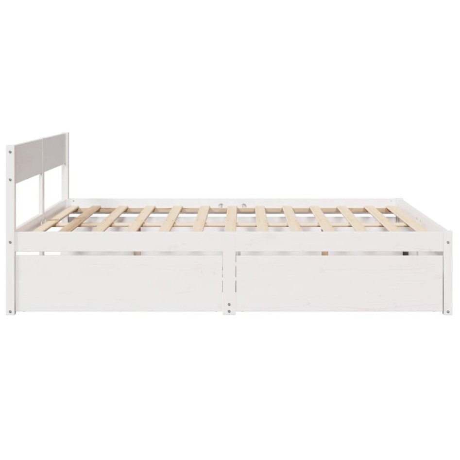 Cama sin colchón madera maciza de pino blanca 180x200