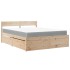 Cama con cajones y colchón madera maciza de pino 140x200