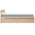 Cama con cajones y colchón madera maciza de pino 140x200