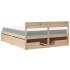 Cama con cajones y colchón madera maciza de pino 140x200