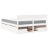 Cama con cajones y colchón madera maciza pino blanca 160x200