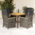 Set comedor de jardín 5 piezas con cojines ratán sintético