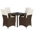Set comedor de jardín 5 piezas y cojines ratán sintético