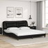 Estructura cama LED sin colchón cuero sintético negro