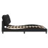 Estructura cama LED sin colchón cuero sintético negro
