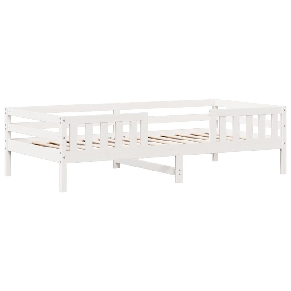 Estructura de cama sin colchón madera maciza blanca 90x190