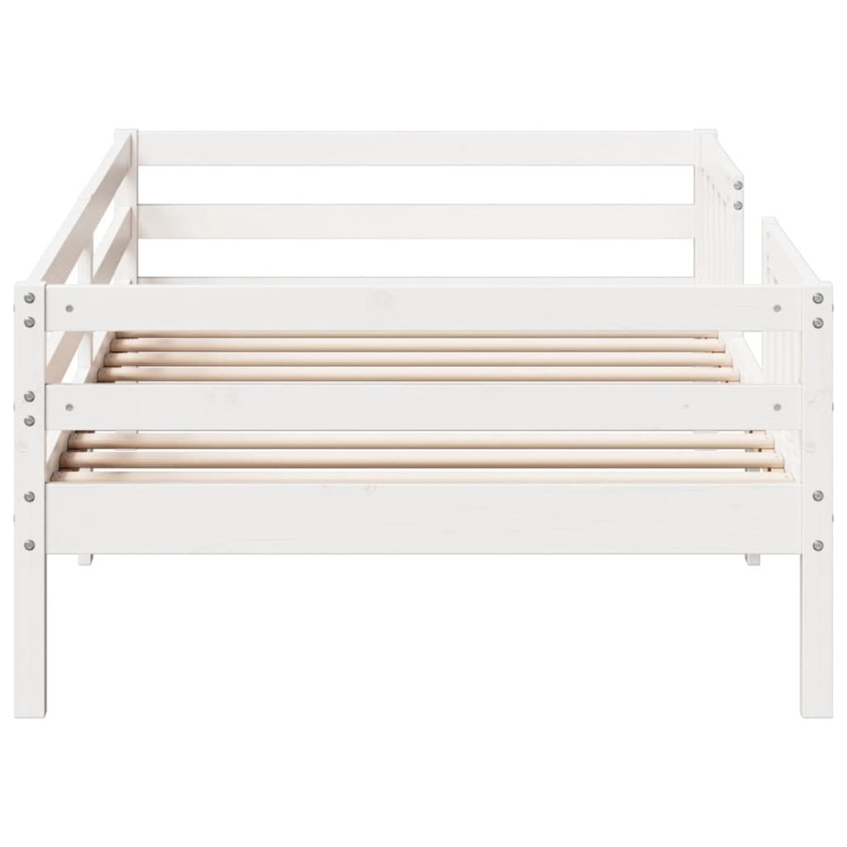 Estructura de cama sin colchón madera maciza blanca 90x190
