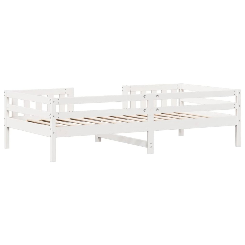 Estructura de cama sin colchón madera maciza blanca 90x190