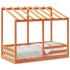 Cama infantil con techo madera maciza pino marrón 70x140